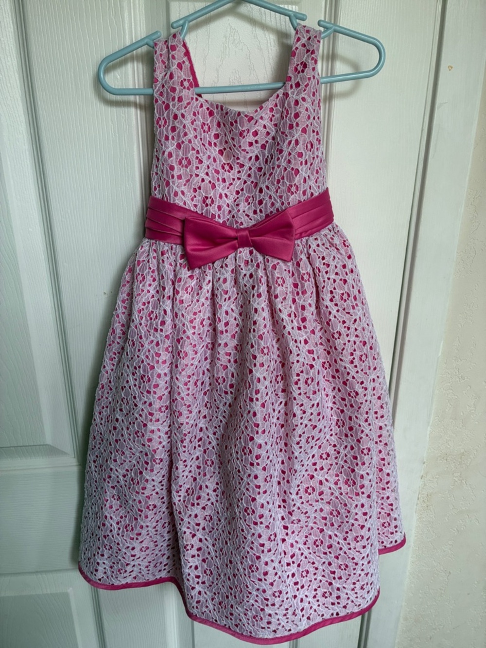 George Pink Lace Dress with Satin Bow